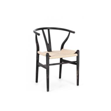 Sedia Artemia Nero/Naturale | Bizzotto