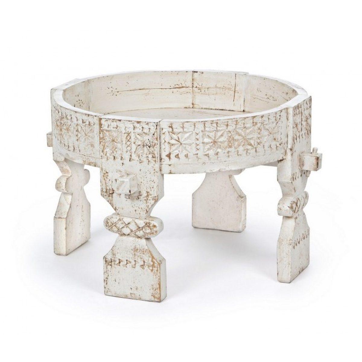 Tavolino Yasir Bianco Tondo cm.Ã?50 | Bizzotto