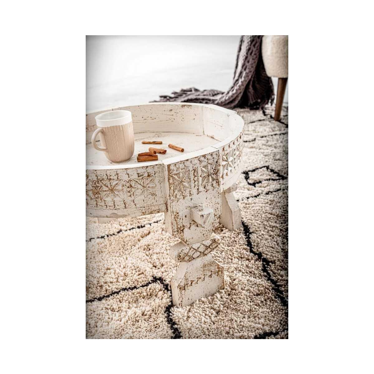 Tavolino Yasir Bianco Tondo cm.Ã?50 | Bizzotto