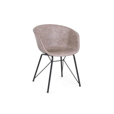 Sedia Warhol Nero Pu Beige Vintage | Bizzotto