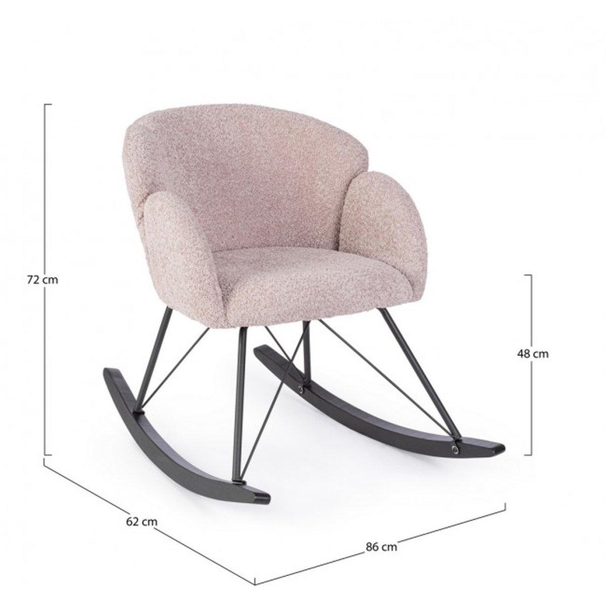 Poltrona Dondolo Sibilla Rosa Antico | Bizzotto