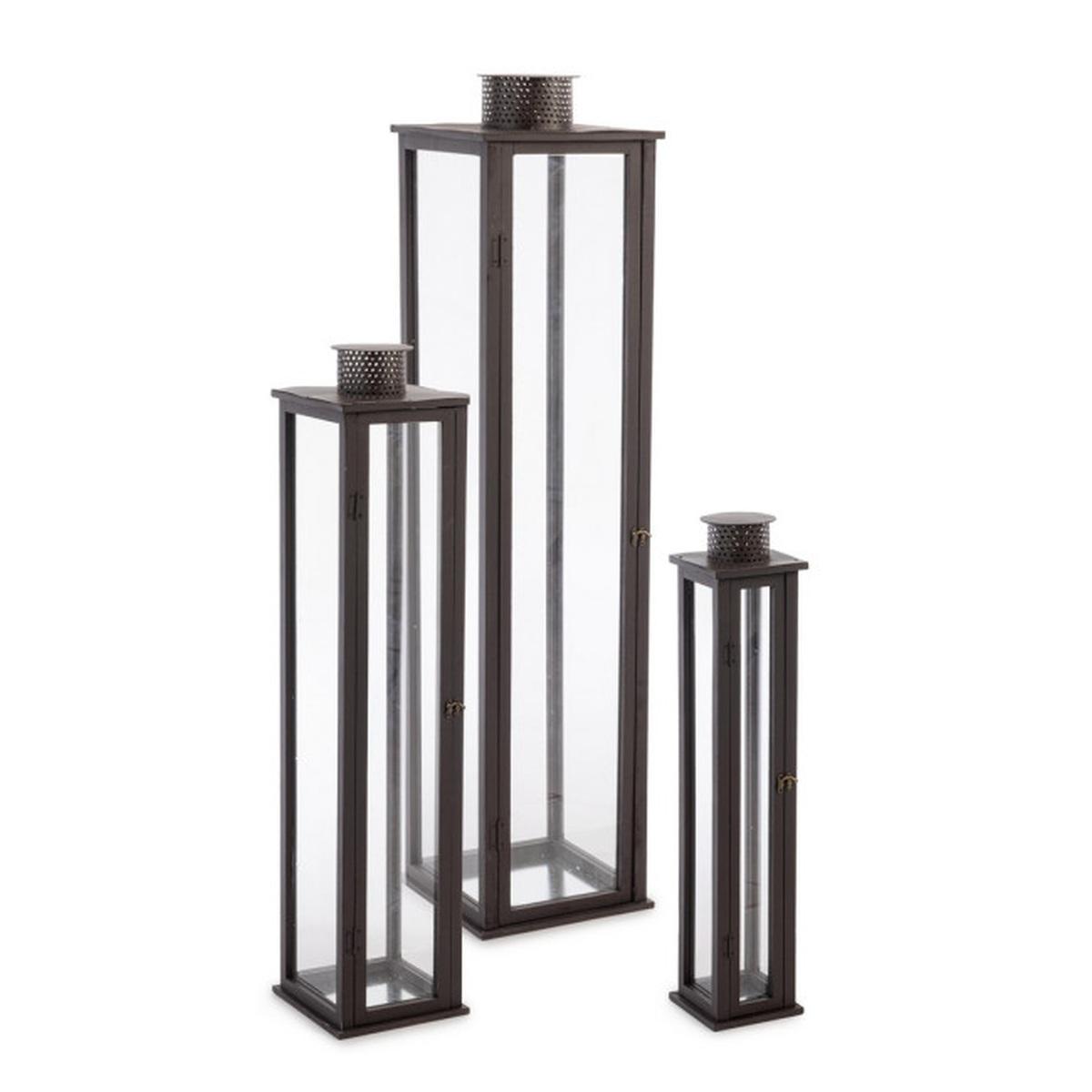Lanterna Set pz.3 Torsti Marrone Scuro | Bizzotto