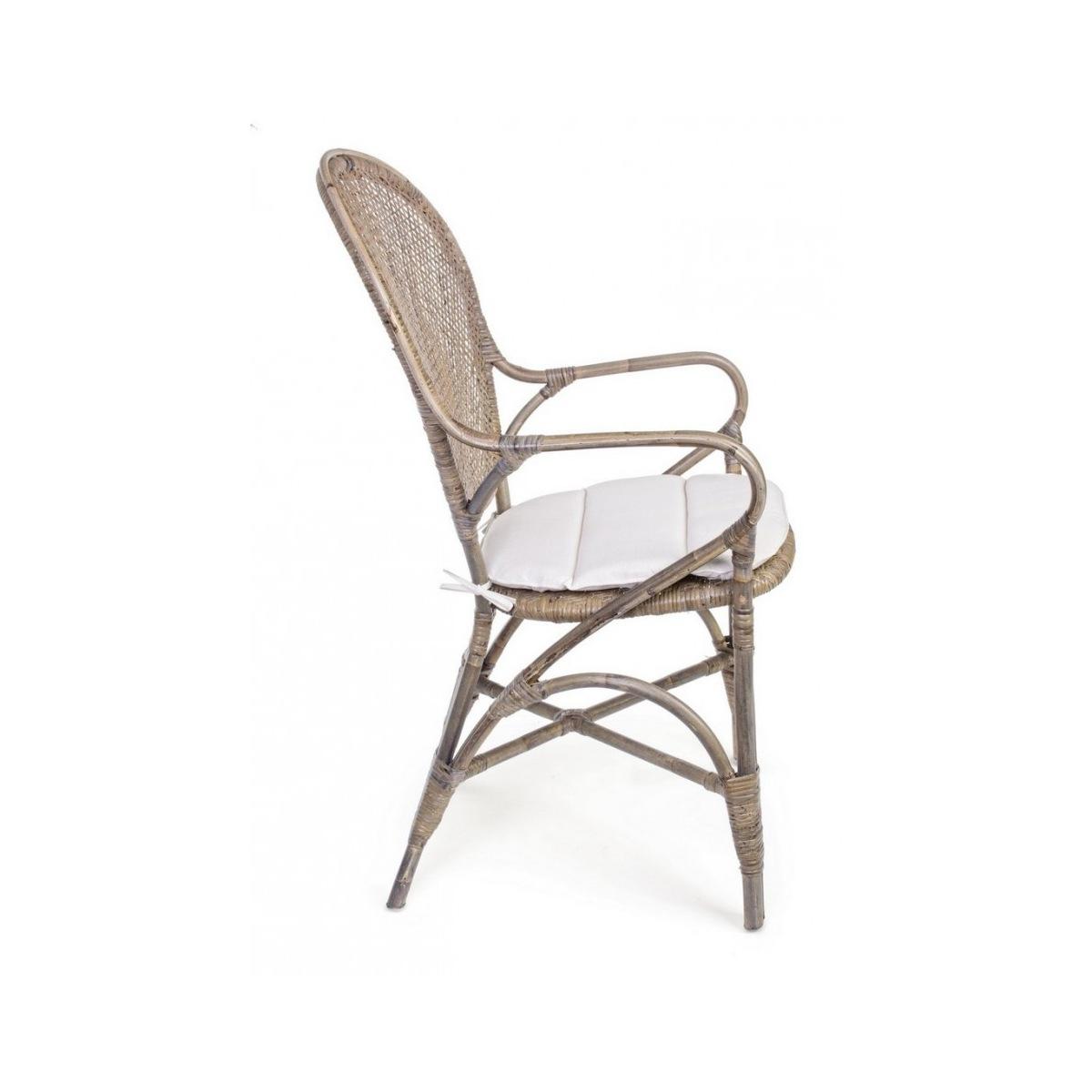 Sedia con Braccioli E Cuscino Edelina Nat | Bizzotto