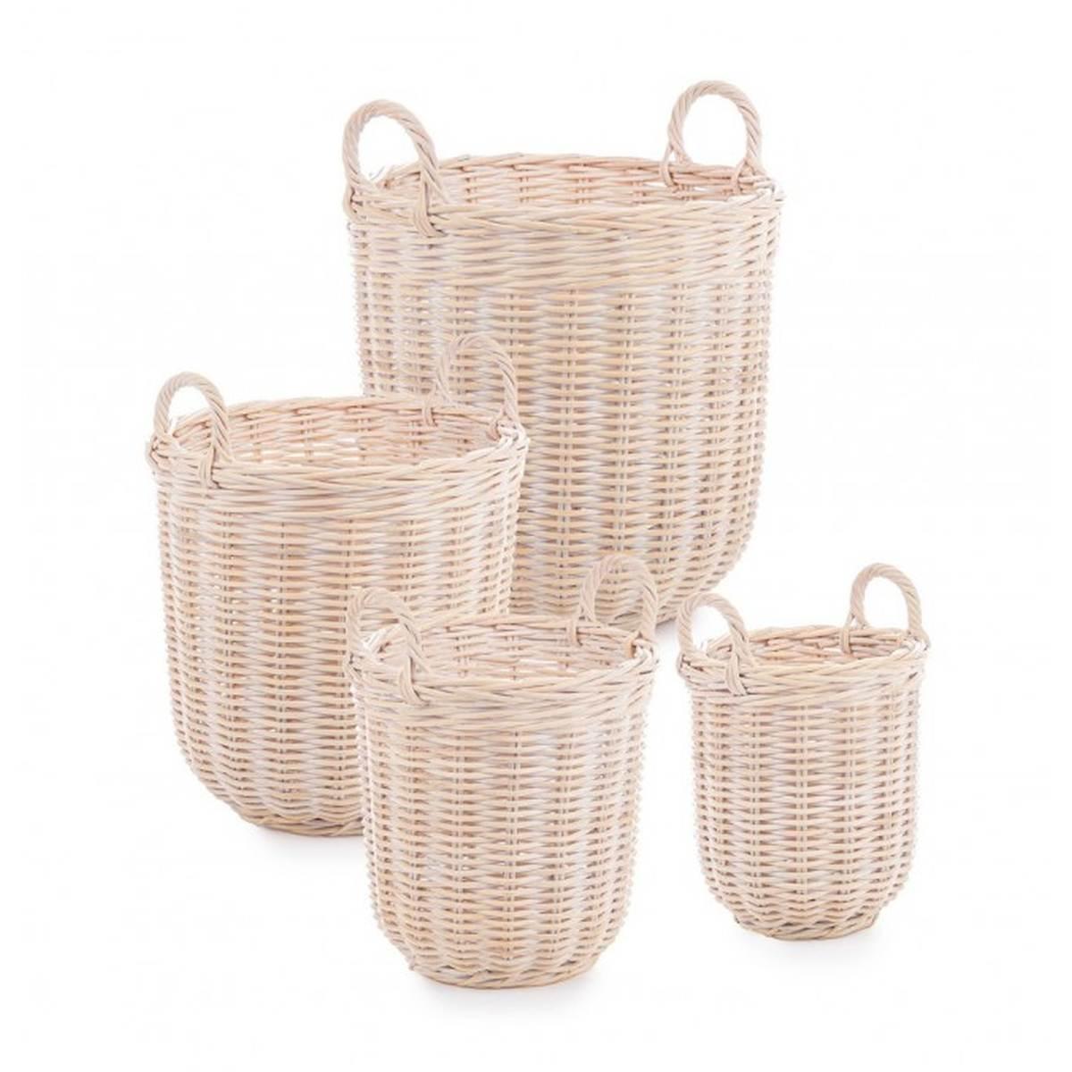 Cesto Set pz.4 con 2 Manici Narra To Sbiancato | Bizzotto