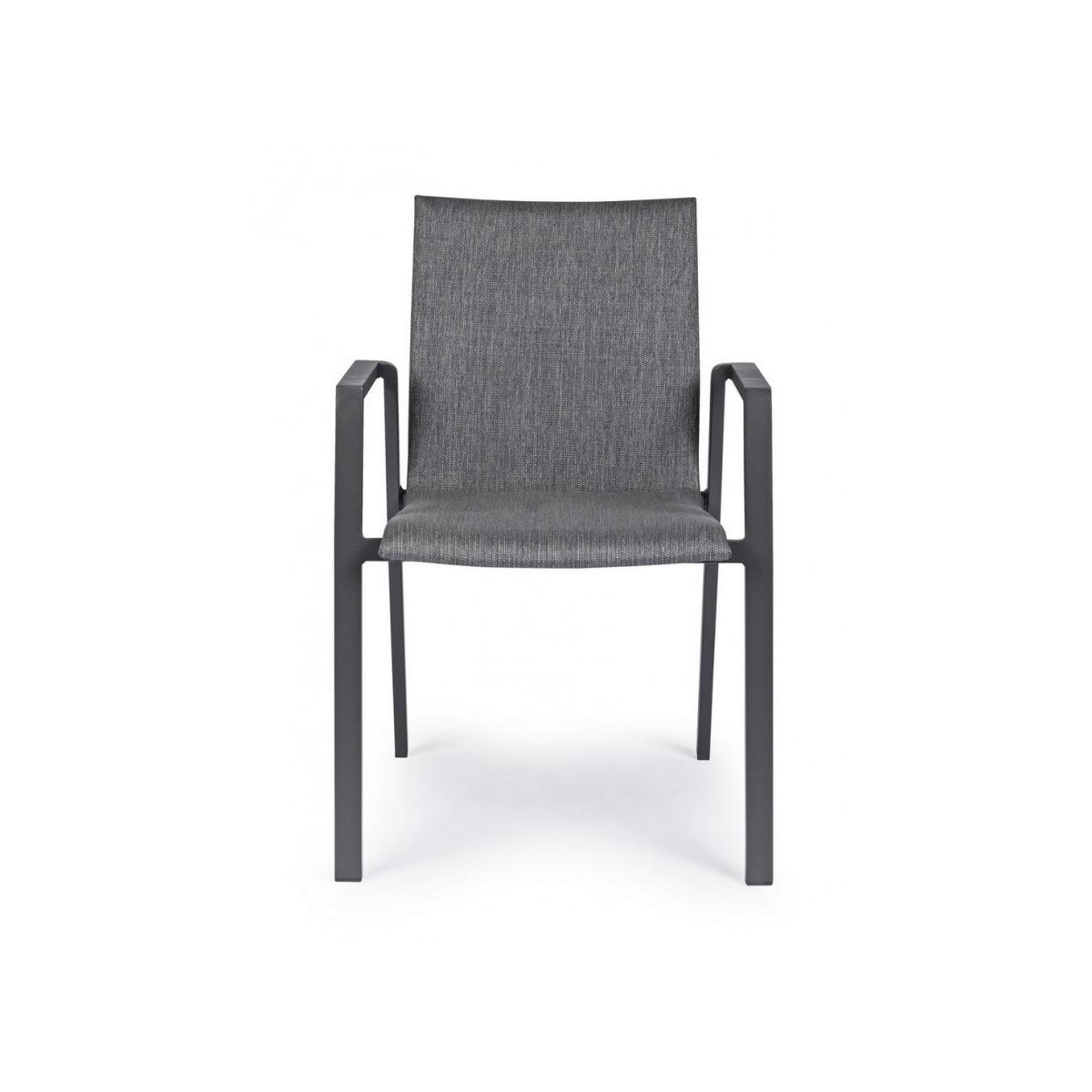 Sedia con Braccioli Odeon Antr-Gr Scuro Jx55 | Bizzotto