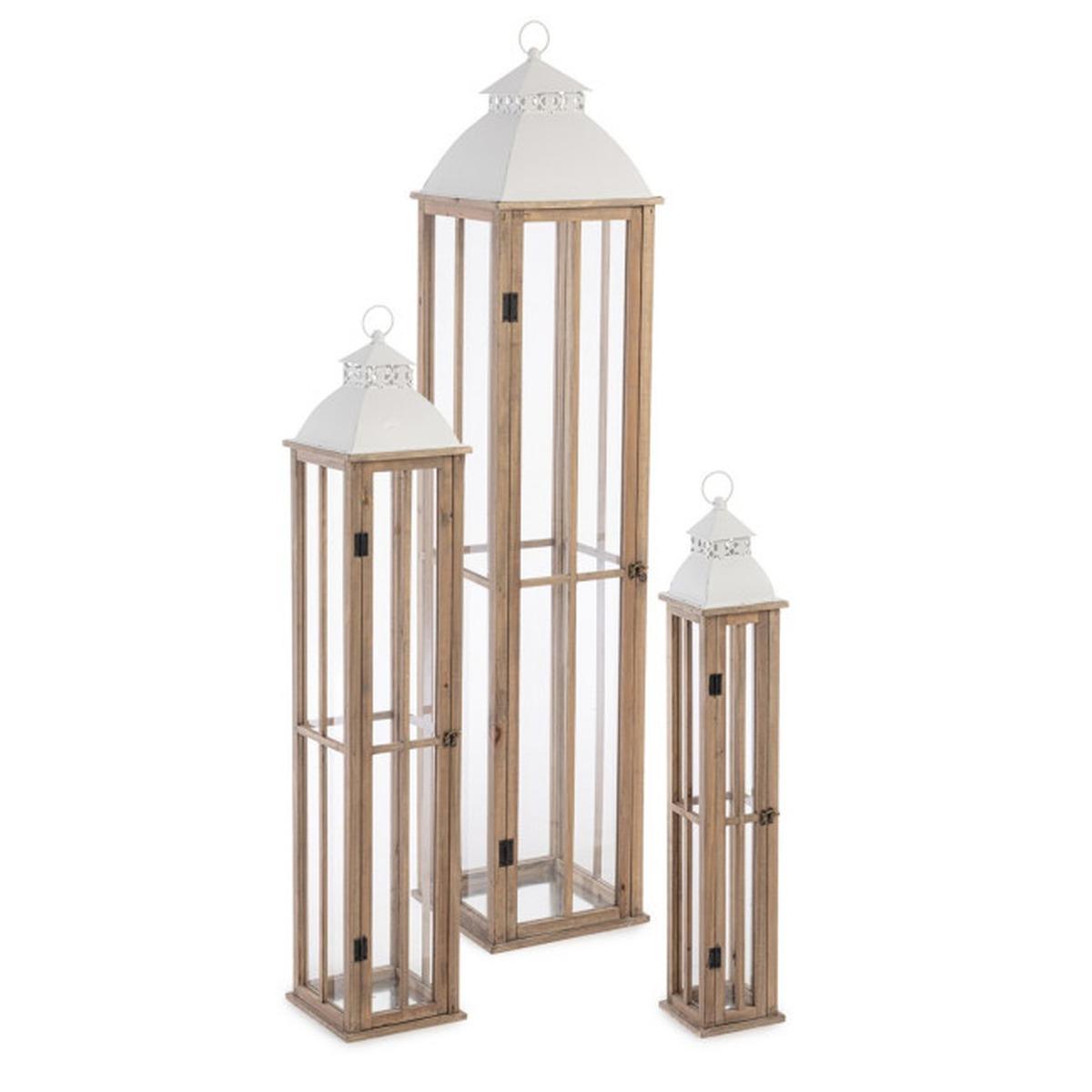 Lanterna Set pz.3 Valto Nat/Bianco | Bizzotto