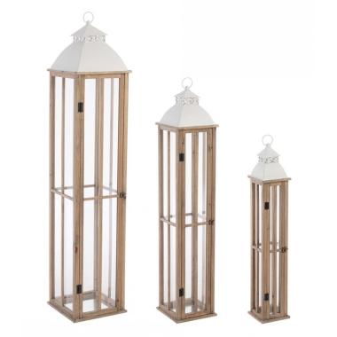 Lanterna Set pz.3 Valto Nat/Bianco | Bizzotto