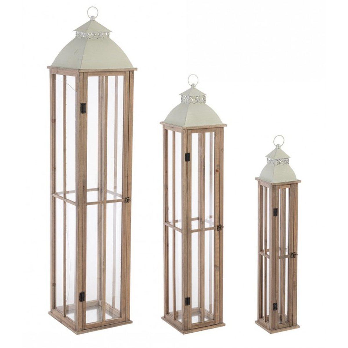 Lanterna Set pz.3 Valto Nat/Verde | Bizzotto