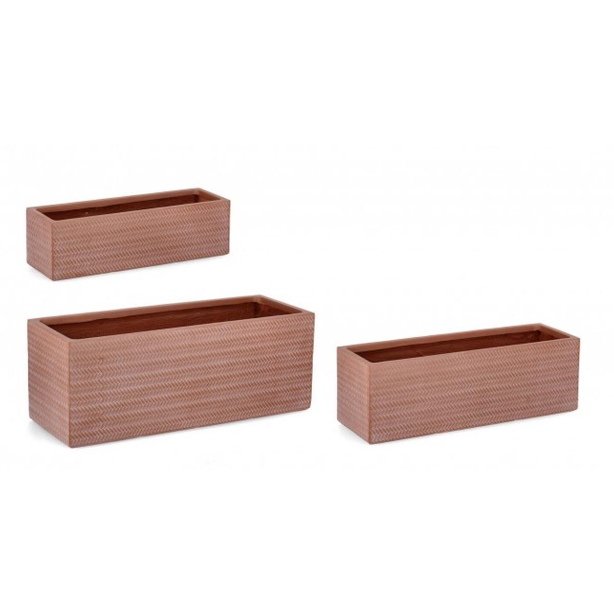 Portavaso Set pz.3 Tressage Rettangolare Terracotta | Bizzotto