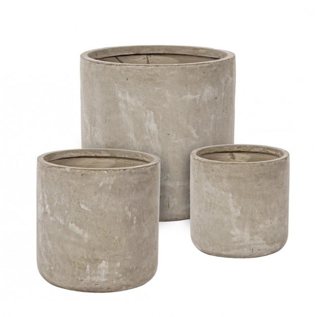 Portavaso Set pz.3 Cement Cil Sabbia | Bizzotto