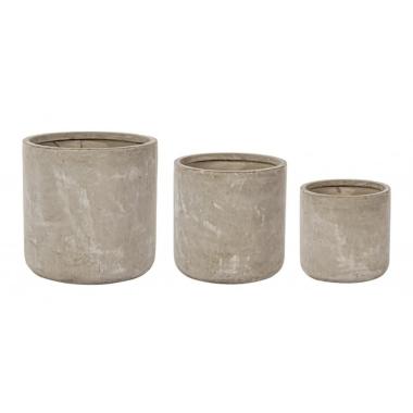 Portavaso Set pz.3 Cement Cil Sabbia | Bizzotto