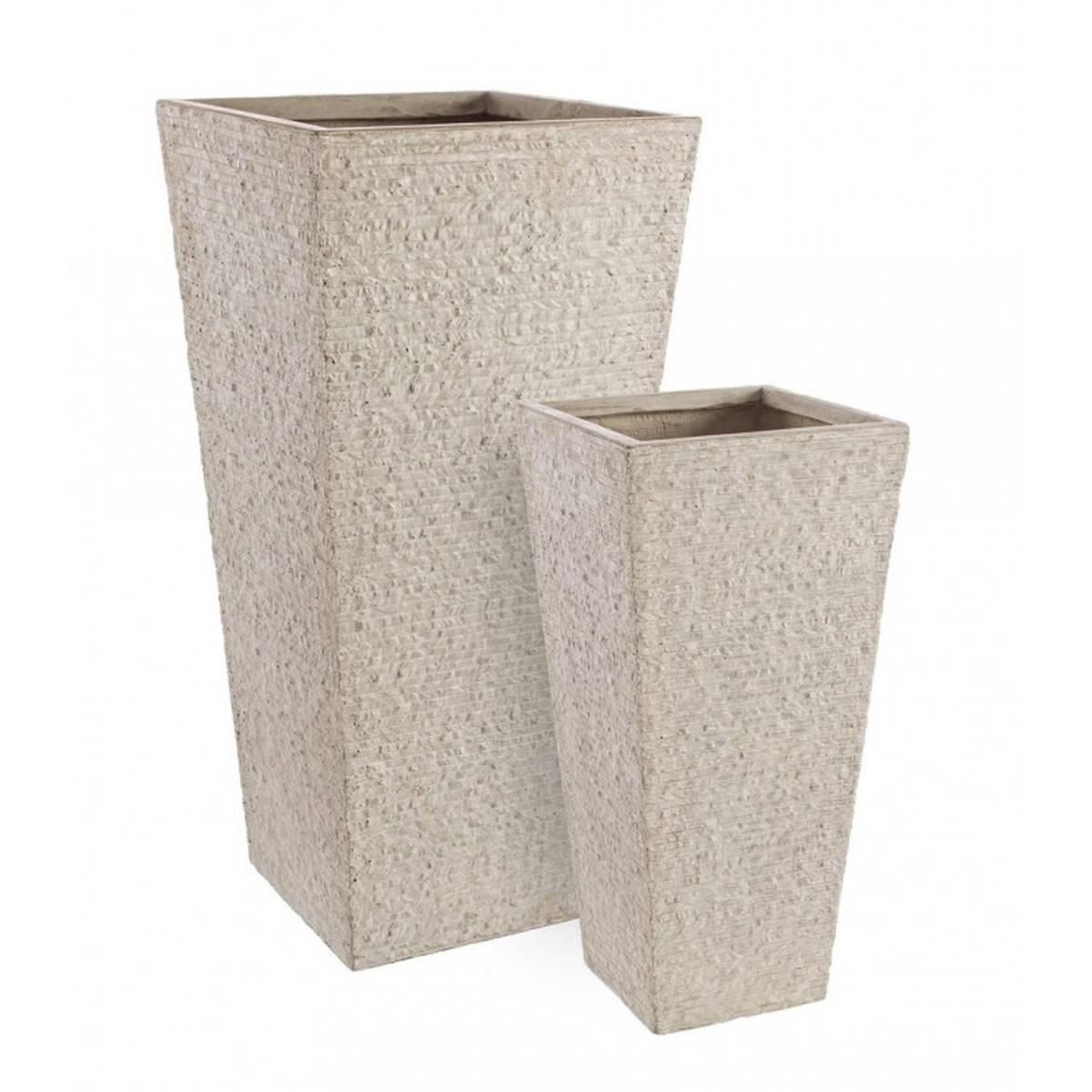 Portavaso Set pz.2 Roccia Quadro Alto Sabbia | Bizzotto