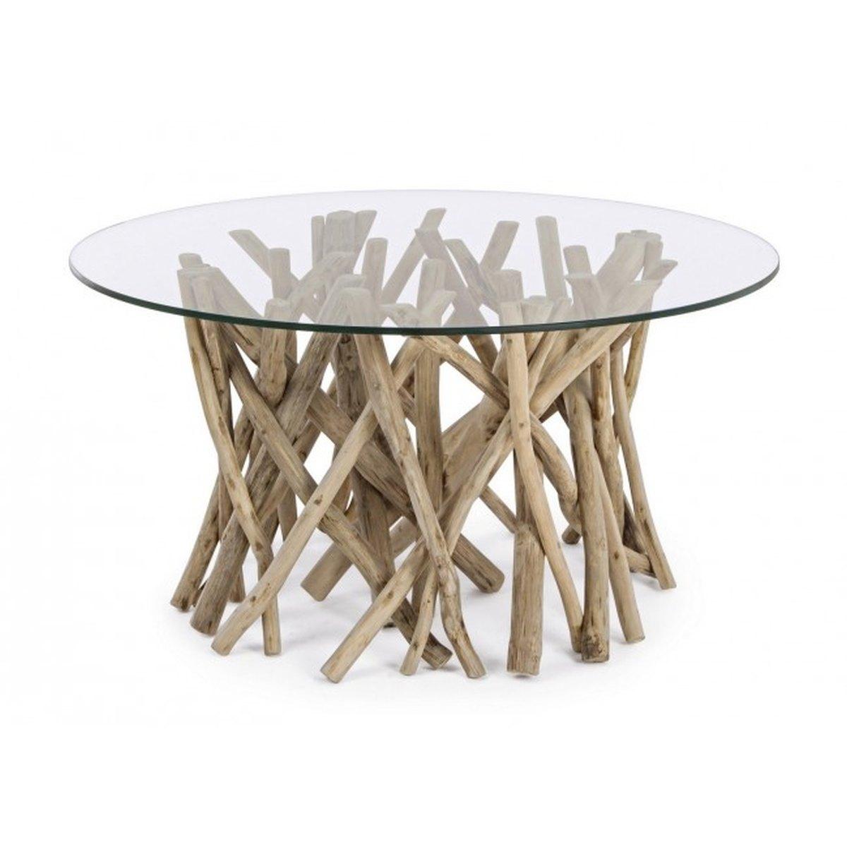 Tavolino con Vetro Samira Tondo cm.Ã?80 | Bizzotto