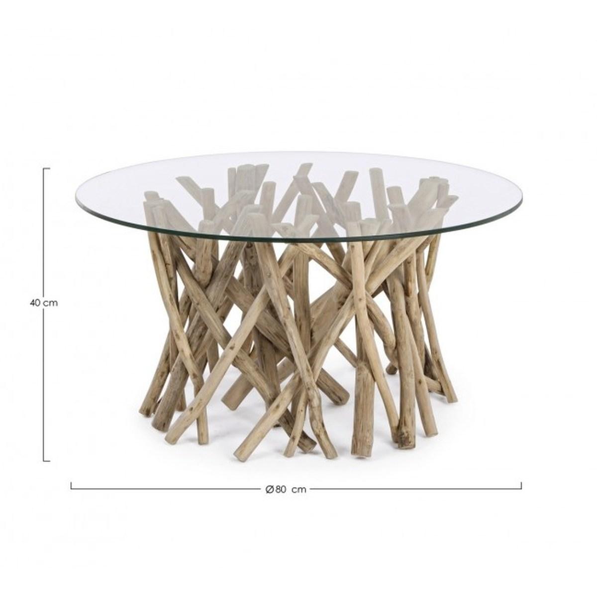 Tavolino con Vetro Samira Tondo cm.Ã?80 | Bizzotto