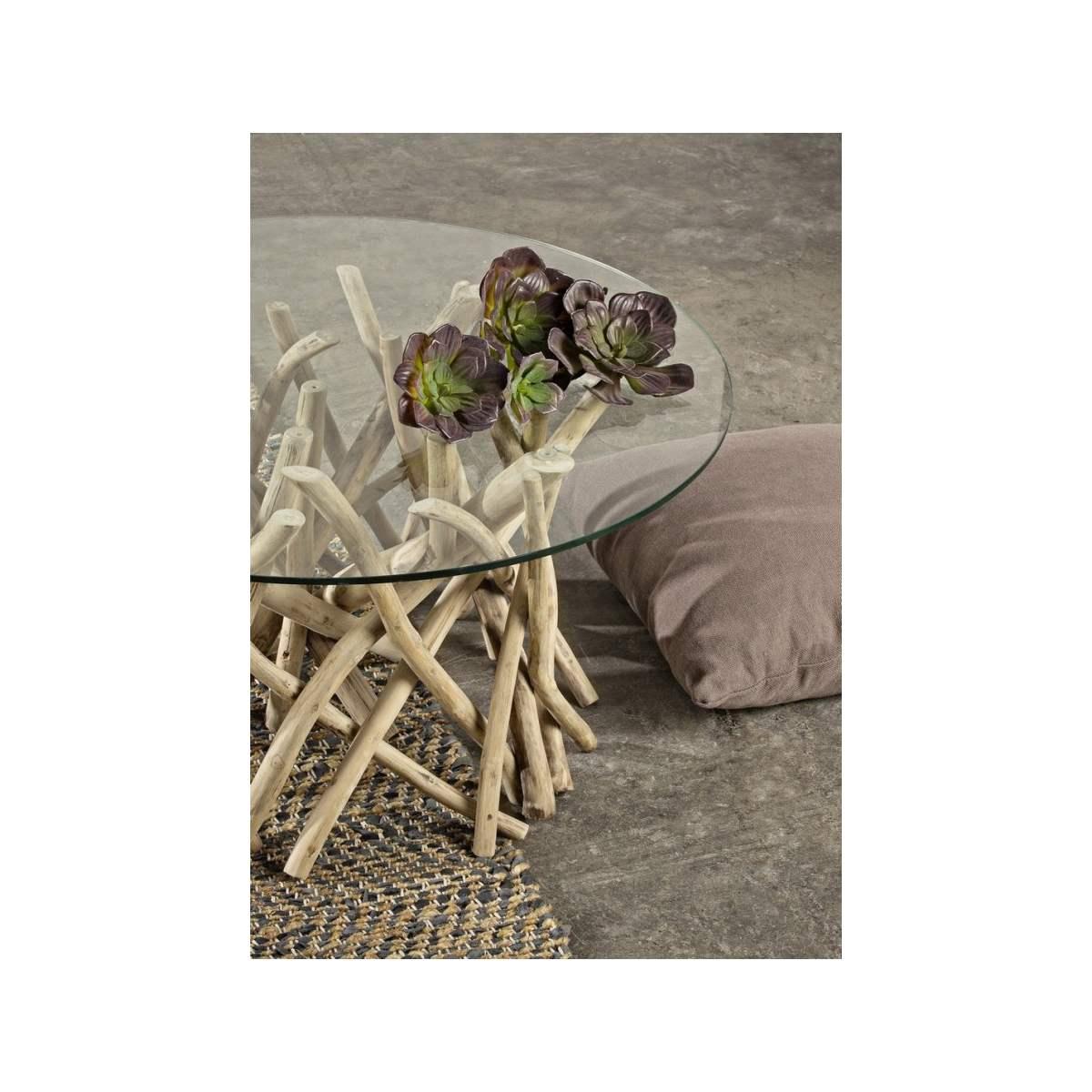 Tavolino con Vetro Samira Tondo cm.Ã?80 | Bizzotto