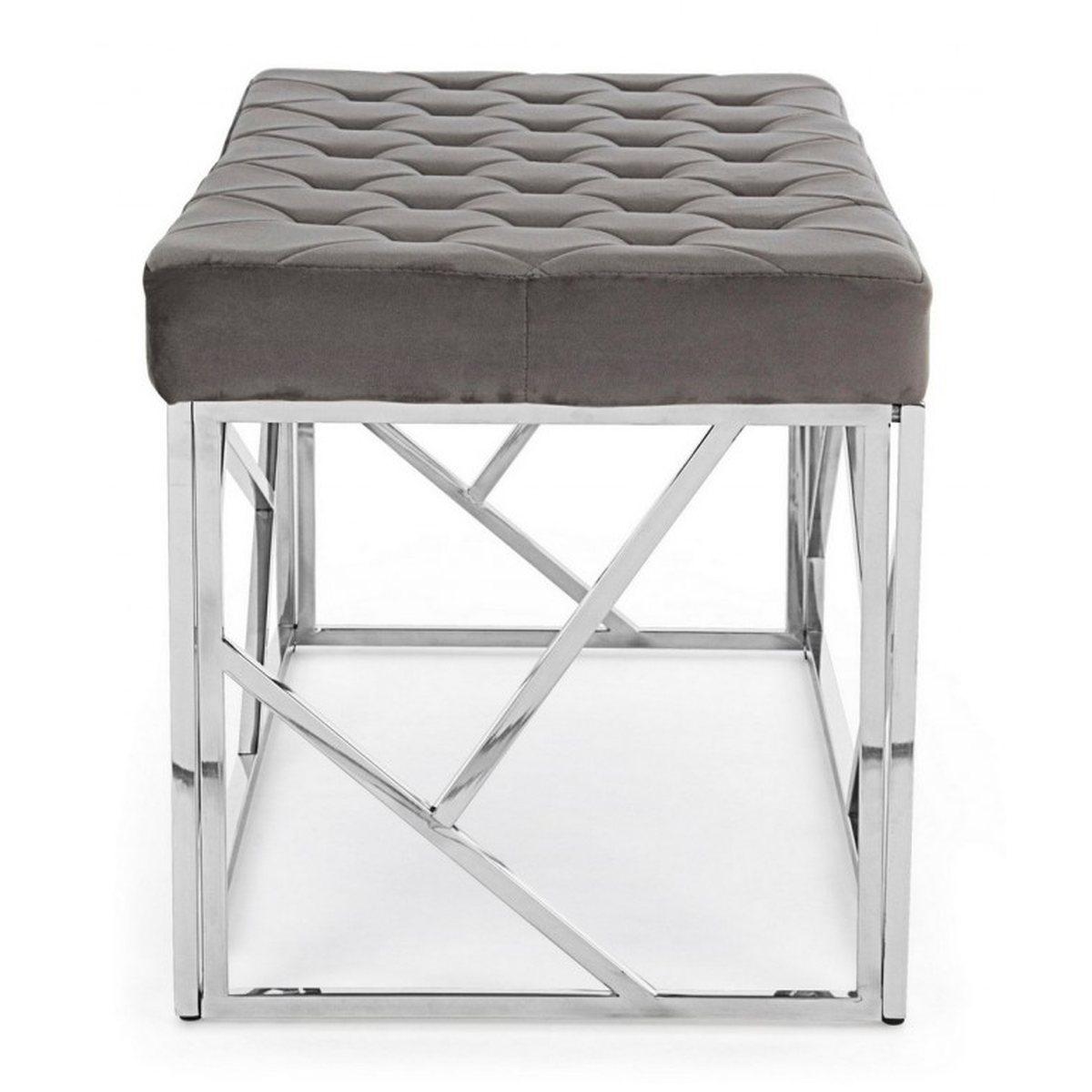 Panca Rayan Velluto Grigio 97x44 | Bizzotto