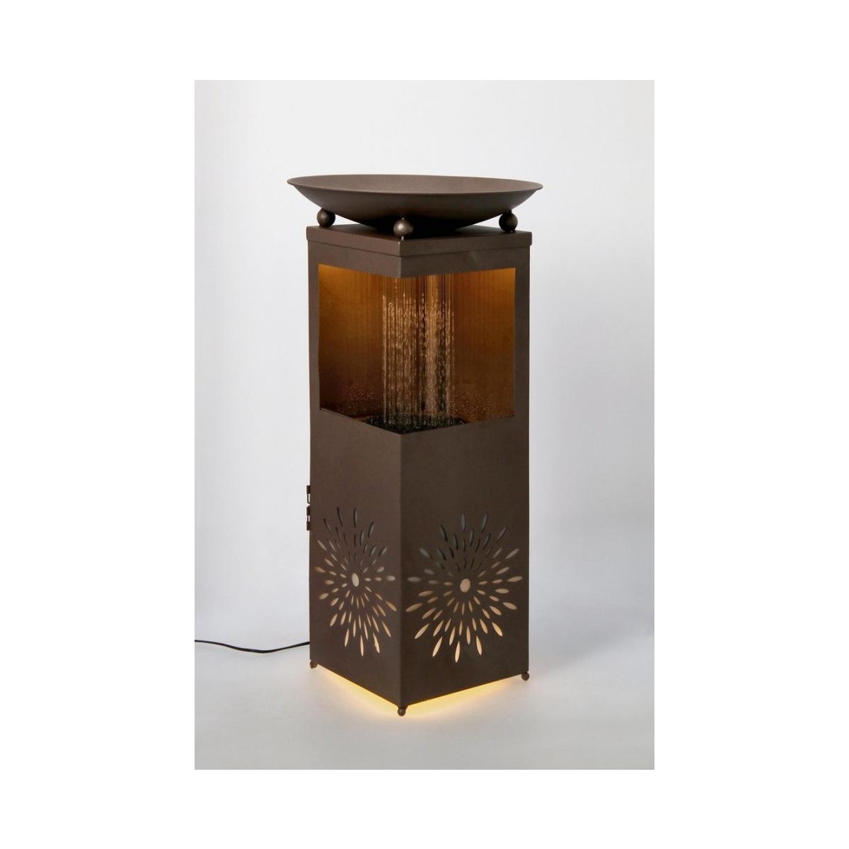 Fontana Yuki Rettangolare Marrone 40,5x78H con LED | Bizzotto