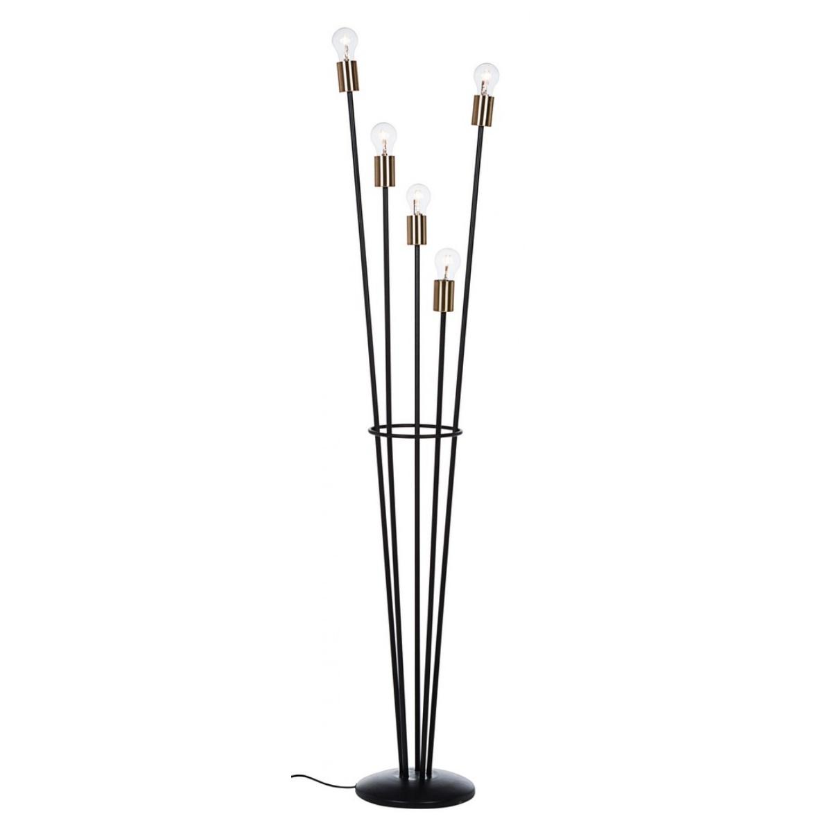 Piantana Fiaccola 5Luci Nero cm.H155 | Bizzotto