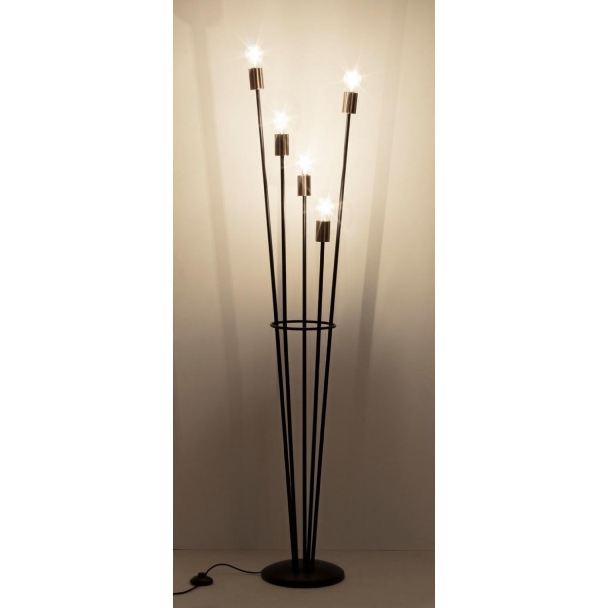 Piantana Fiaccola 5Luci Nero cm.H155 | Bizzotto