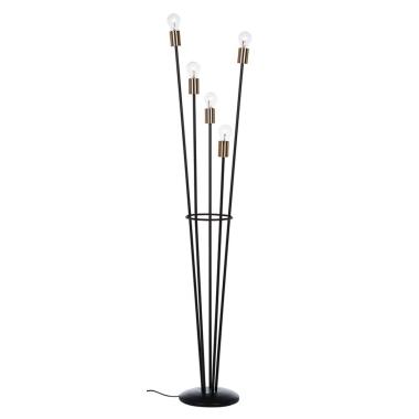 Piantana Fiaccola 5Luci Nero cm.H155 | Bizzotto