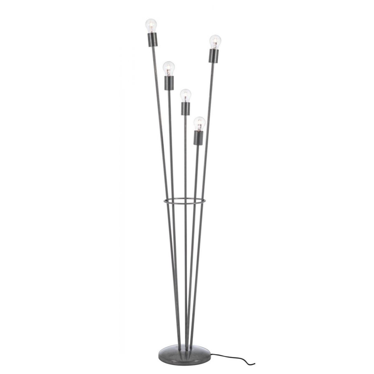 Piantana Fiaccola 5Luci Argento cm.H155 | Bizzotto