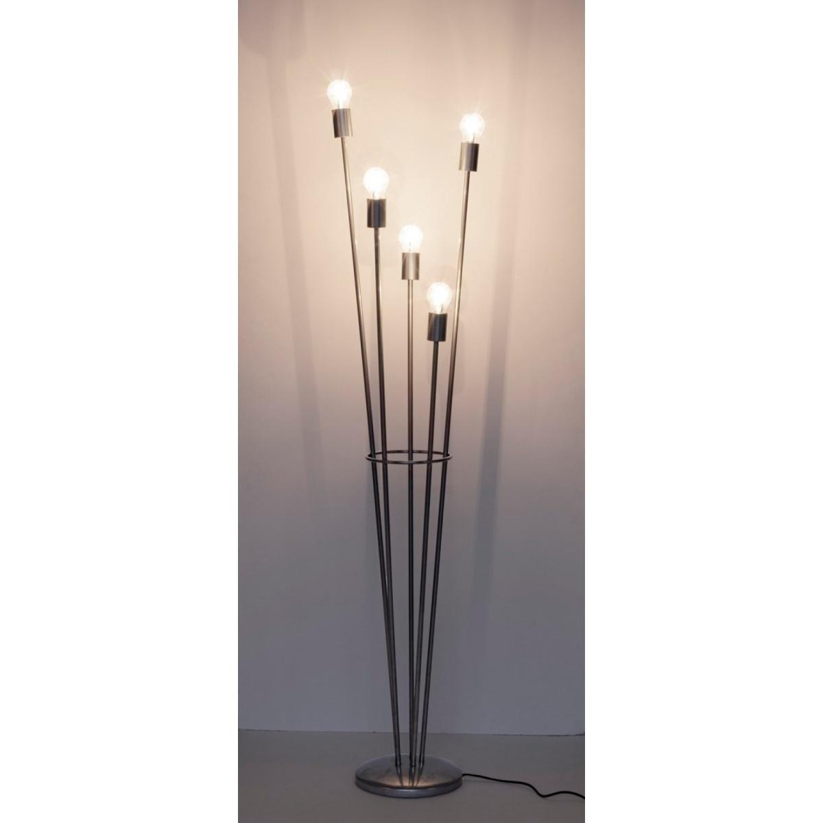 Piantana Fiaccola 5Luci Argento cm.H155 | Bizzotto