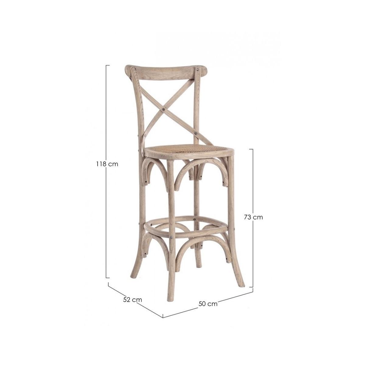 Sgabello Bar Cross Grigio Naturale | Bizzotto