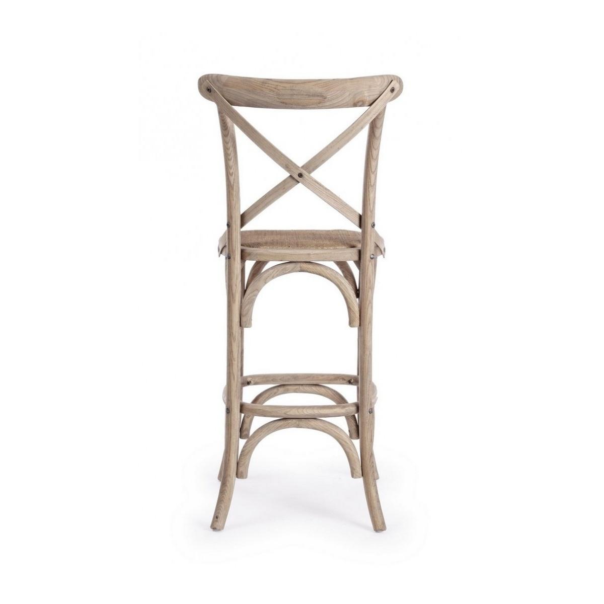 Sgabello Bar Cross Grigio Naturale | Bizzotto