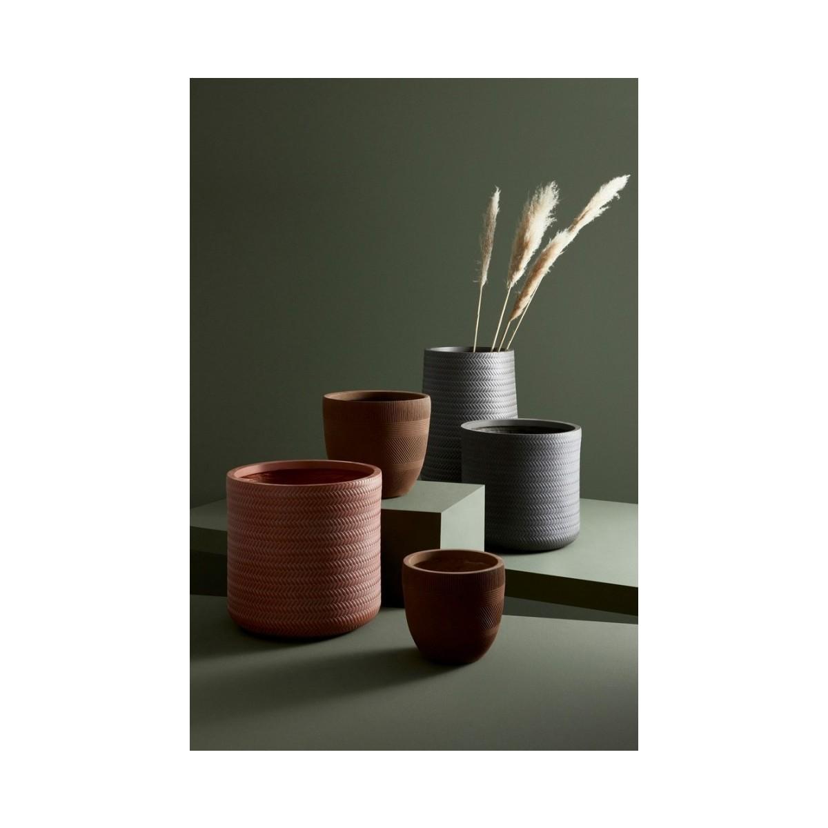 Portavaso Set pz.2 Tressage To Alto Antracite | Bizzotto