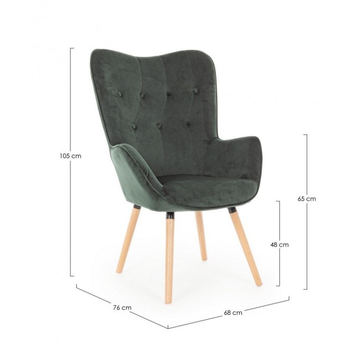 Poltrona Juliet Velvet Verde Bosco | Bizzotto