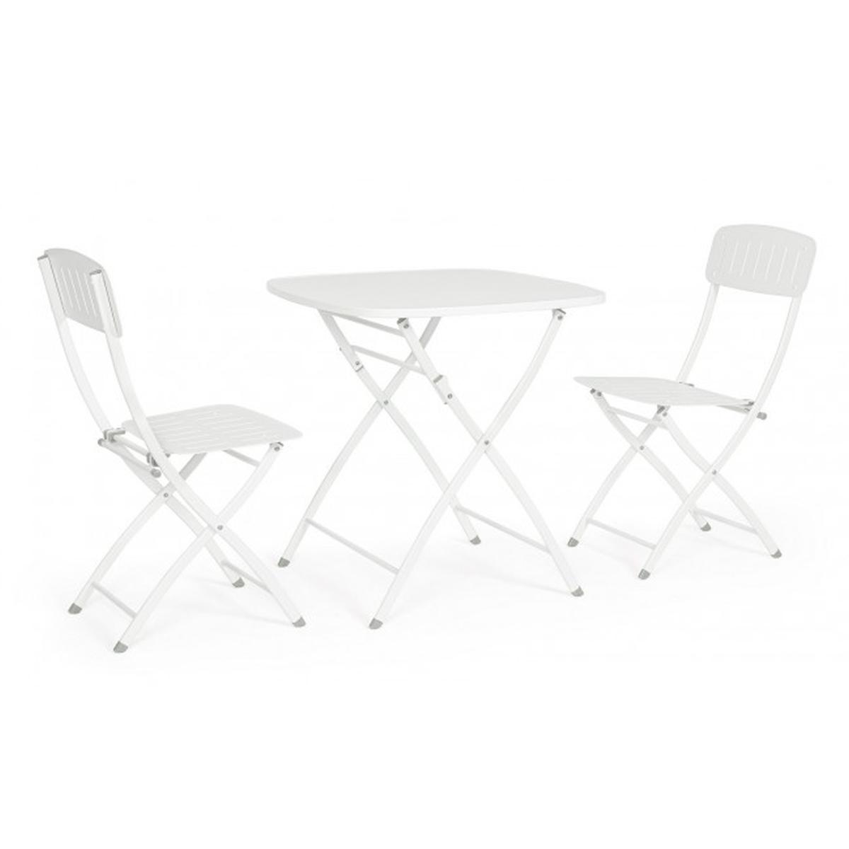 Bistrot Set pz.3 Tavolo con 2 Sedie Yvonne Bianco | Bizzotto