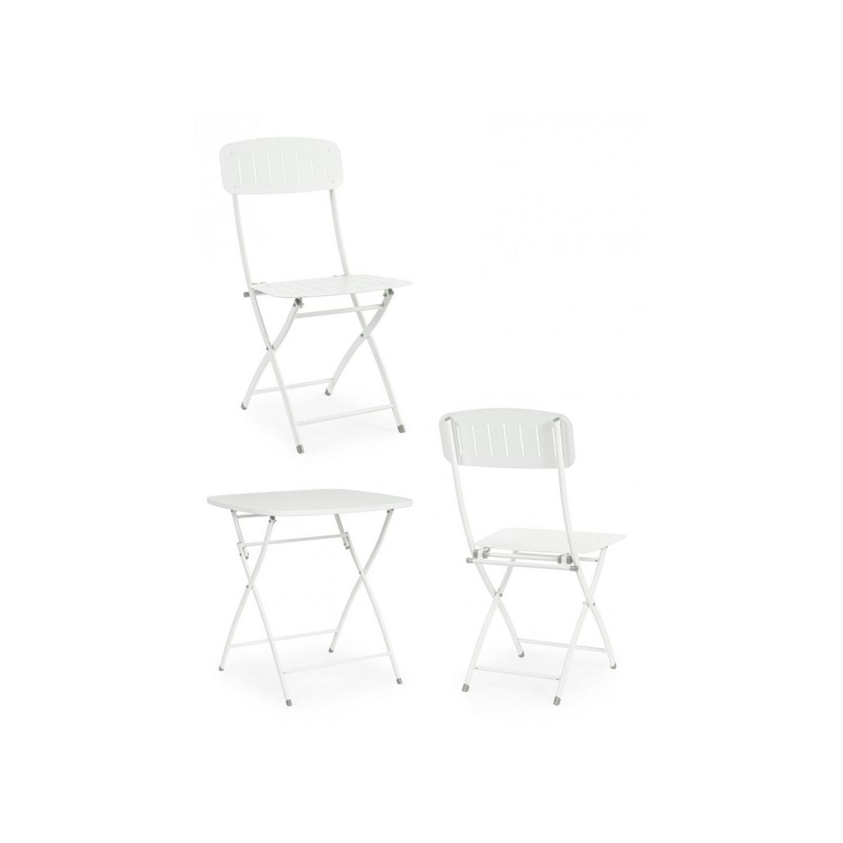 Bistrot Set pz.3 Tavolo con 2 Sedie Yvonne Bianco | Bizzotto