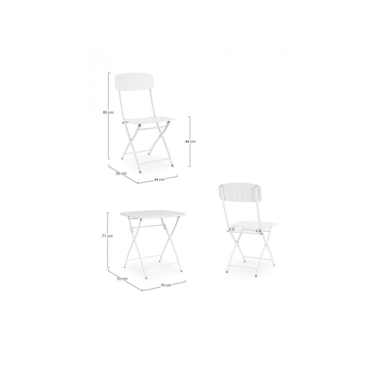 Bistrot Set pz.3 Tavolo con 2 Sedie Yvonne Bianco | Bizzotto