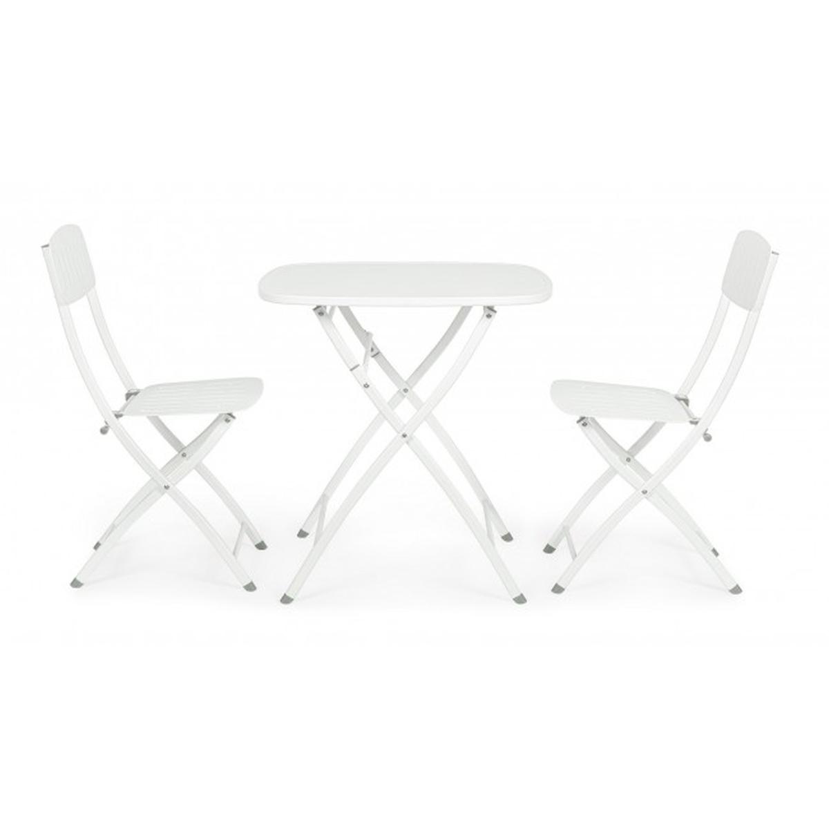 Bistrot Set pz.3 Tavolo con 2 Sedie Yvonne Bianco | Bizzotto