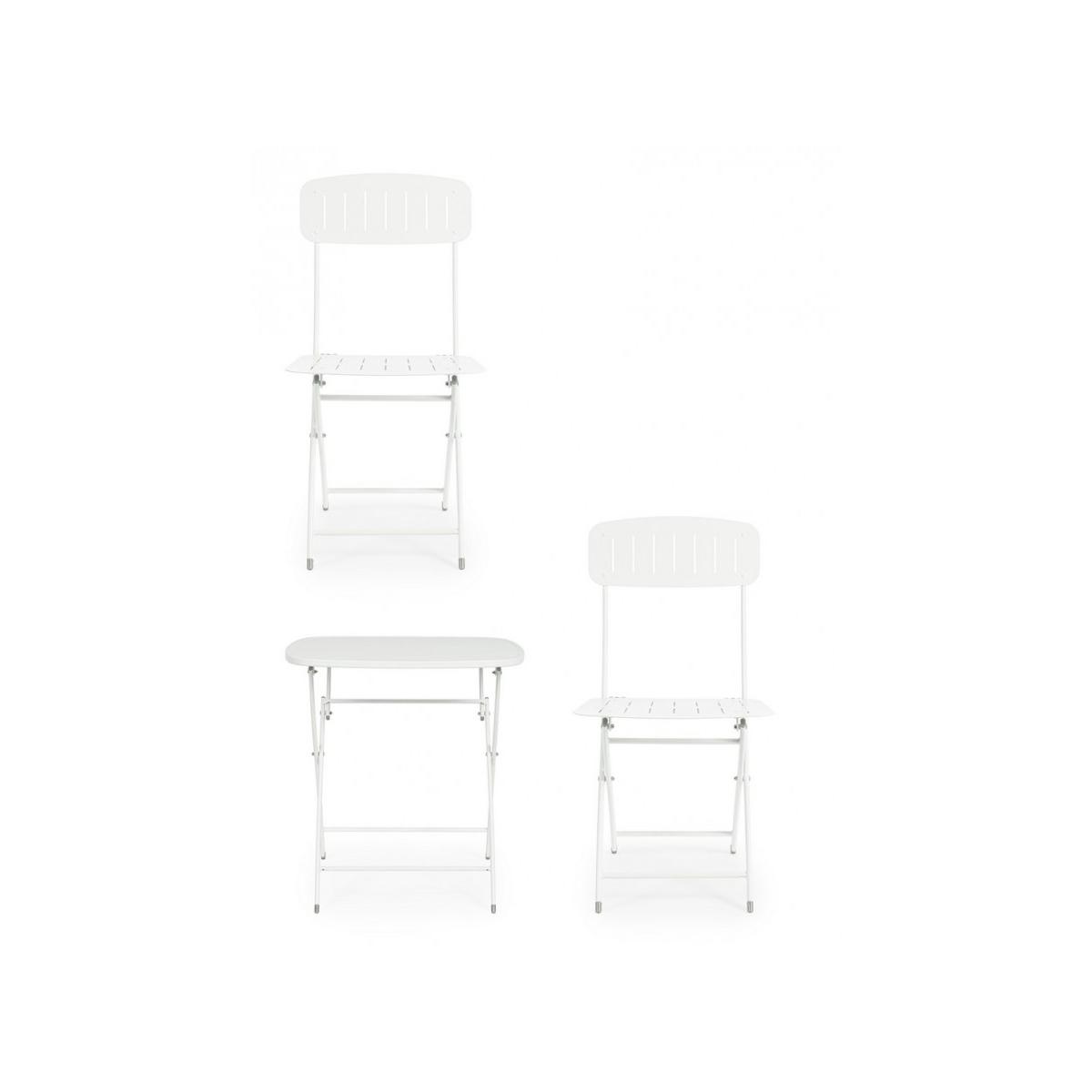 Bistrot Set pz.3 Tavolo con 2 Sedie Yvonne Bianco | Bizzotto