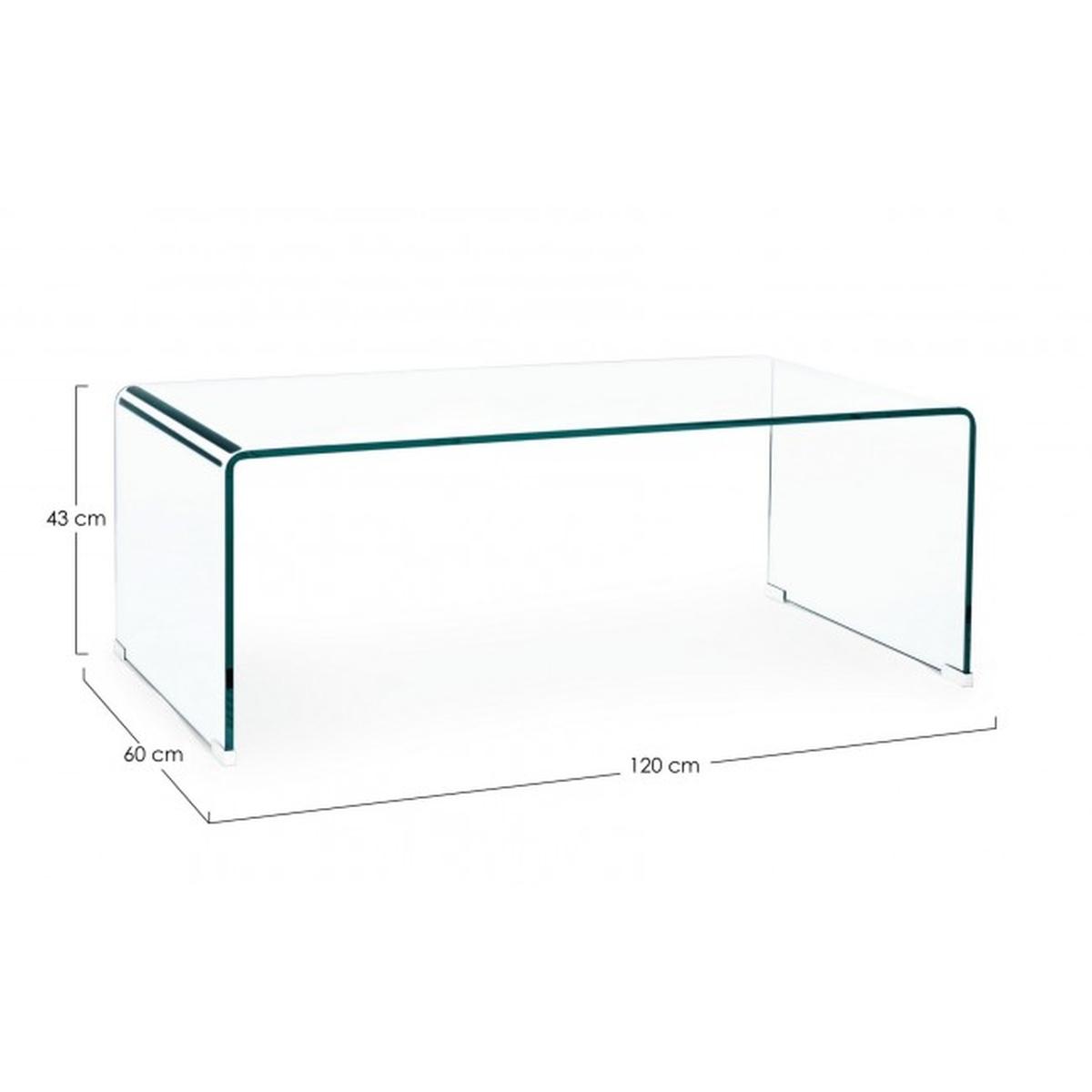 Tavolino Iride Rettangolare Vetro cm.120x60 | Bizzotto