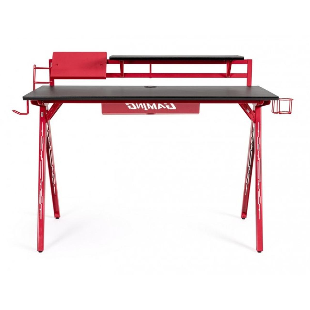 Scrivania Gaming 2P Rosso-Nero | Bizzotto