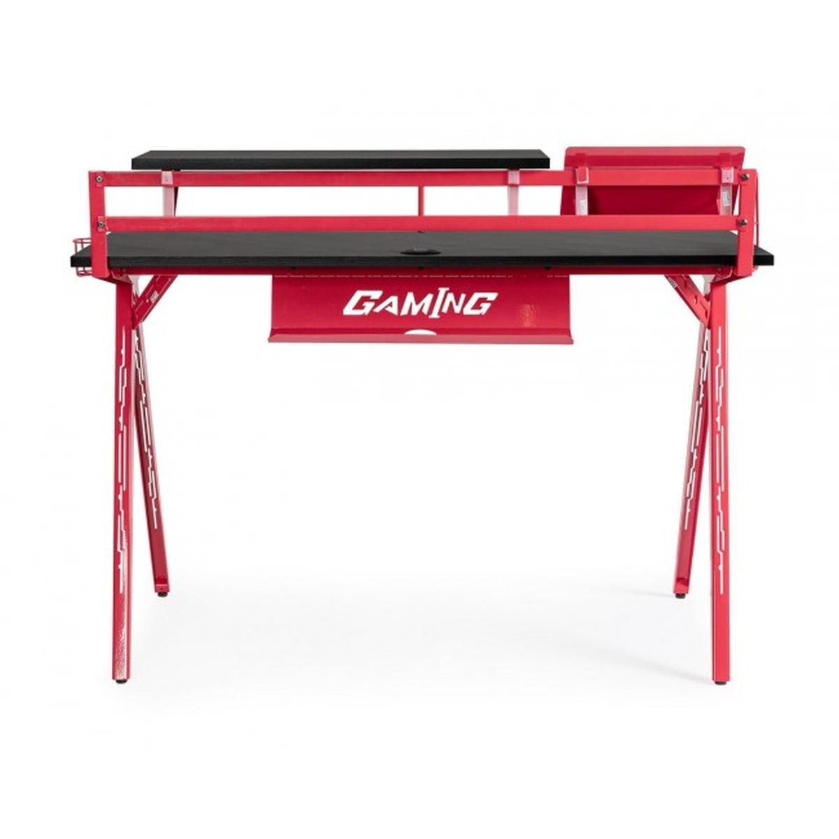 Scrivania Gaming 2P Rosso-Nero | Bizzotto