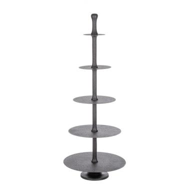 Alzata 5 Piani Decorativa Ridhi Nero cm.H159 | Bizzotto