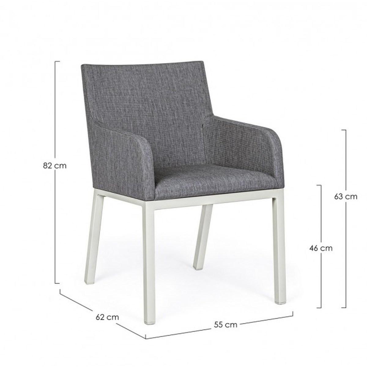 Sedia con Braccioli Owen Lunar | Bizzotto