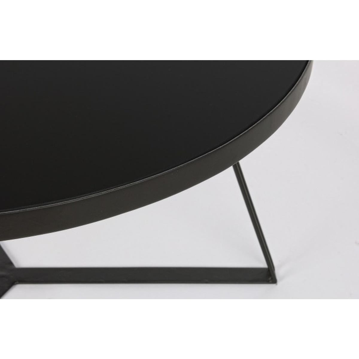 Tavolino Zaira Nero Tondo cm.Ã?70 | Bizzotto