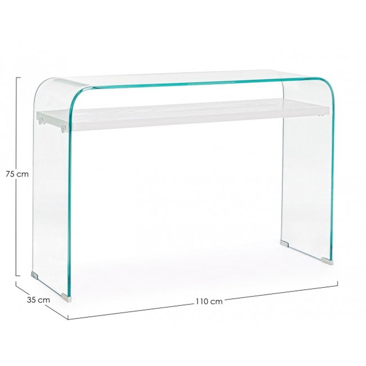 Consolle 2 Piani Line Wood Bianco cm.110x35 | Bizzotto