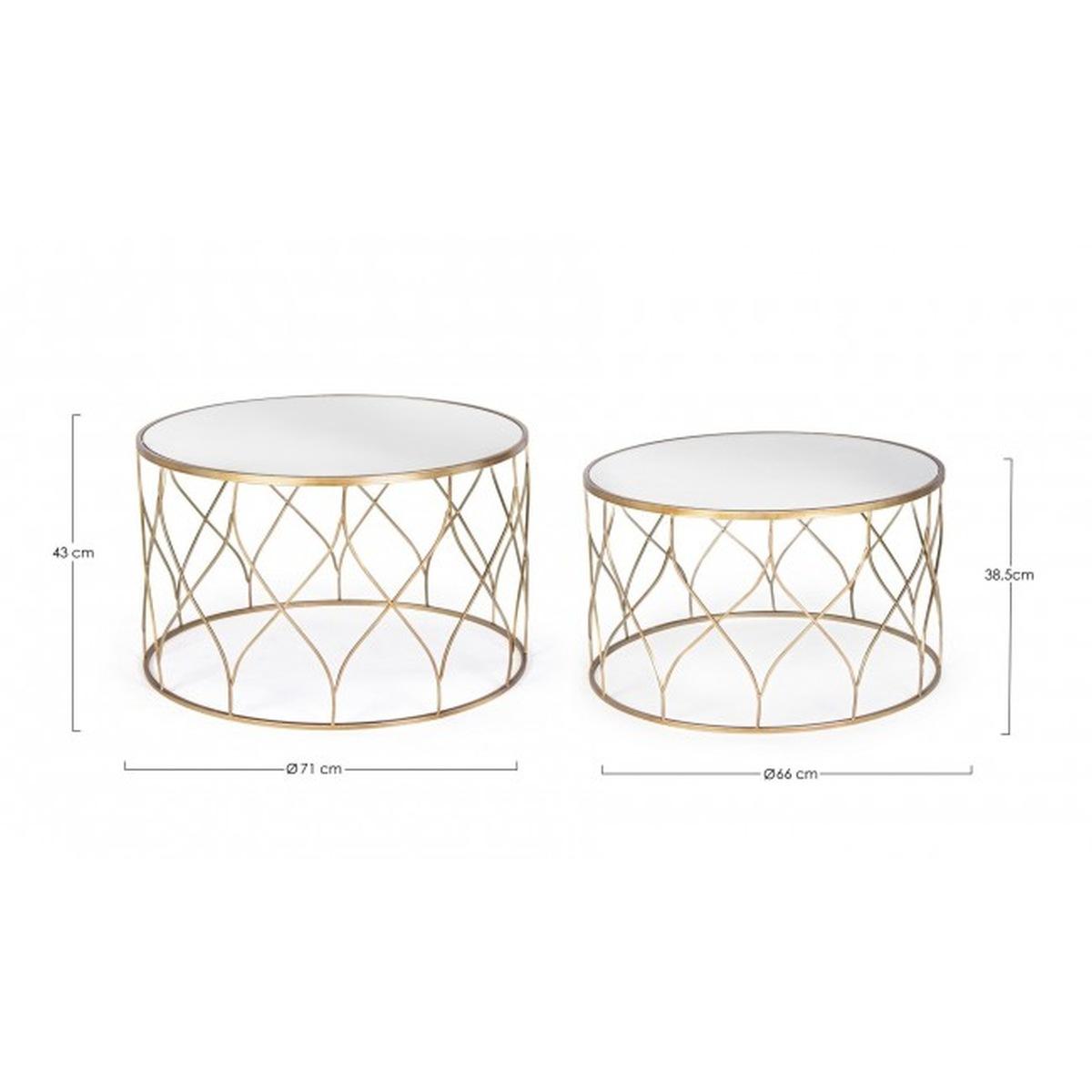 Tavolino Set pz.2 Elenor Tondo J17 | Bizzotto