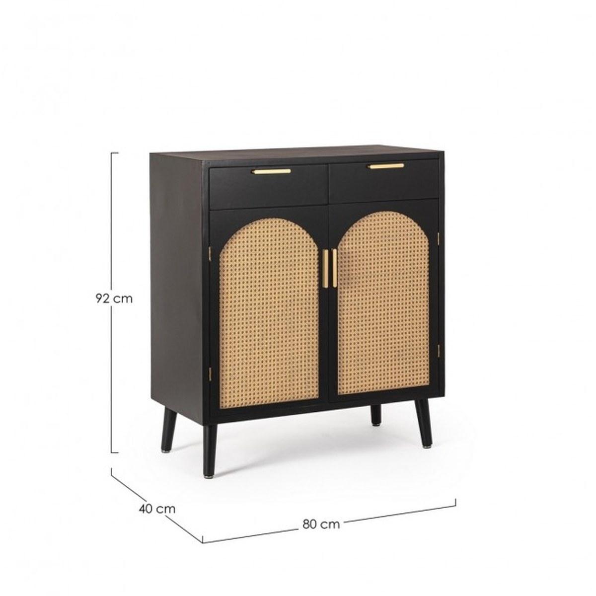 Credenza 2 Ante E 2 Cassetti Josine Nero | Bizzotto