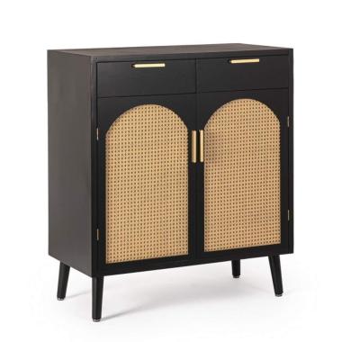 Credenza 2 Ante E 2 Cassetti Josine Nero | Bizzotto