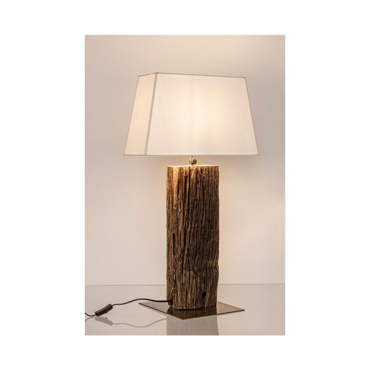 Lampada Tavolo Hugo Ottone-Bianco cm.H85 | Bizzotto