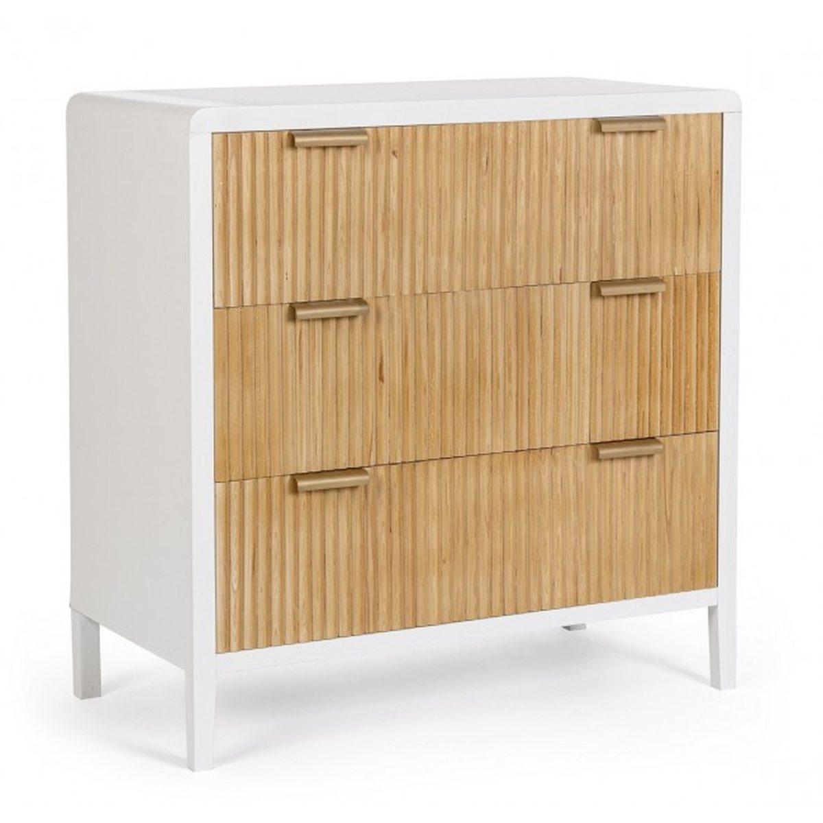 Cassettiera 3 Cassetti Charley Bia-Nat 80x82H | Bizzotto