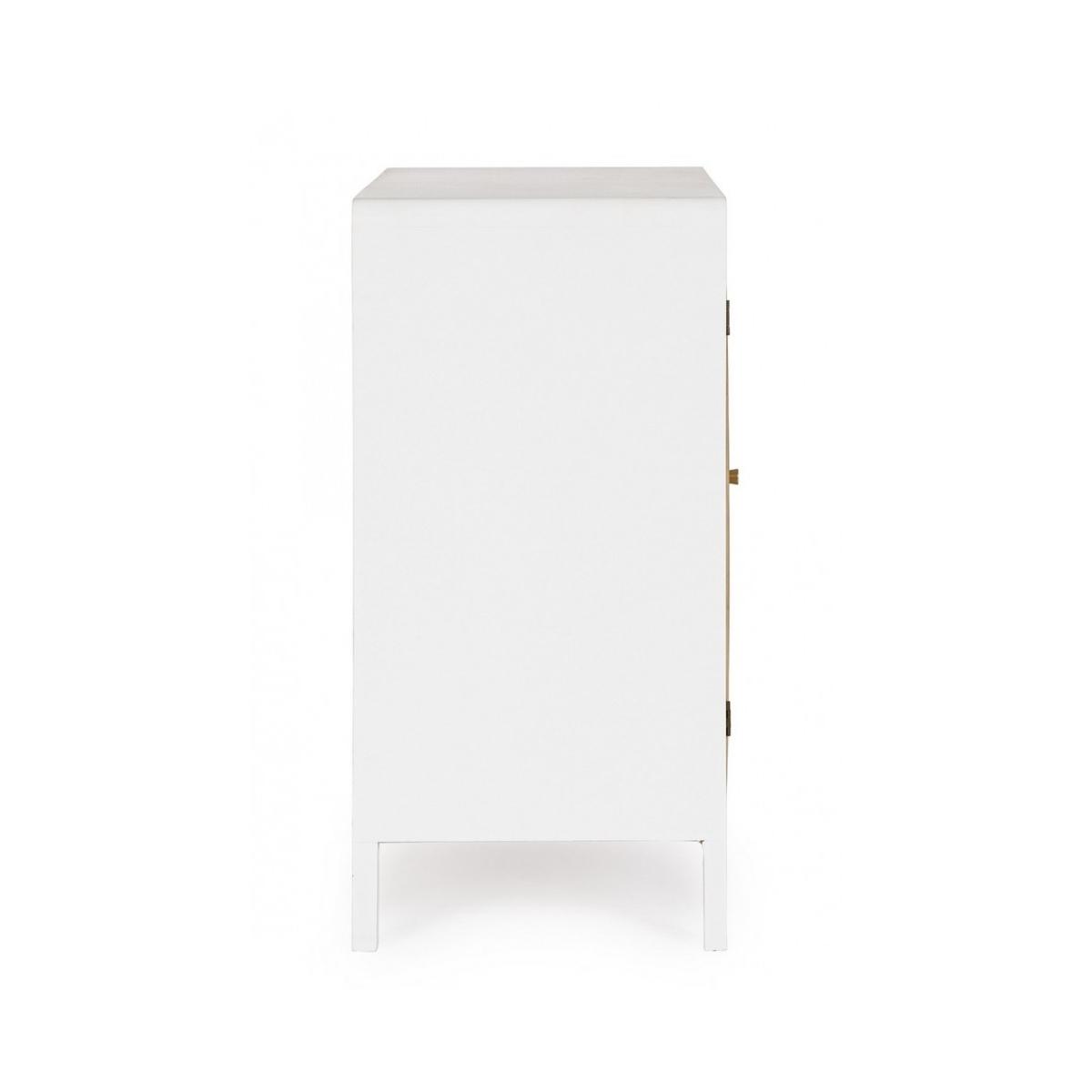 Credenza 1 Anta E 4 Cassetti Charley Bianco-Naturale | Bizzotto