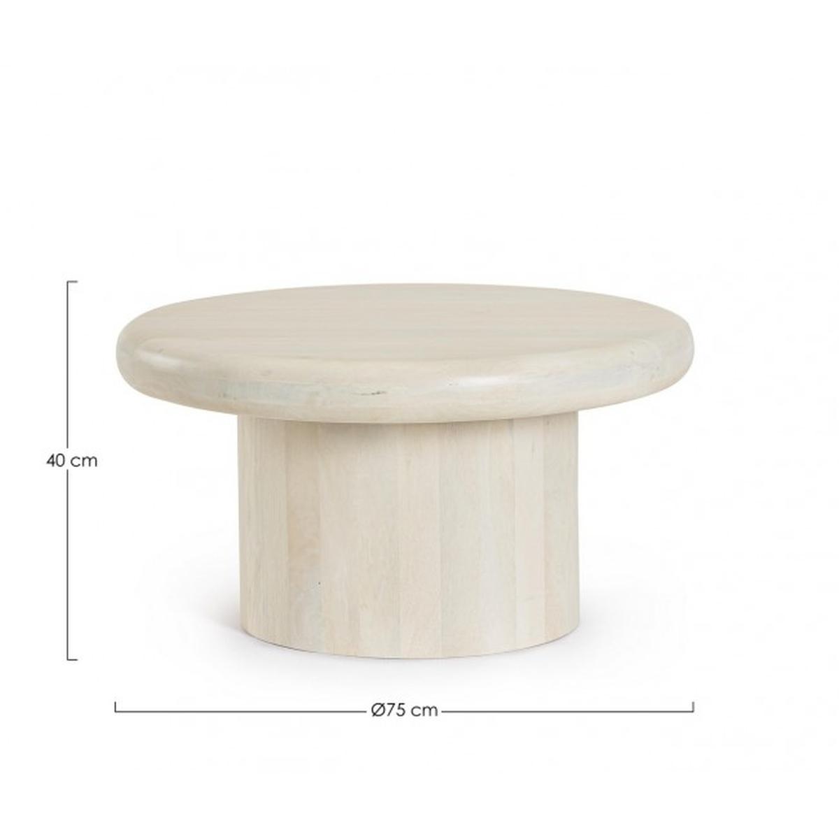 Tavolino Lopez Naturale Tondo cm.Ã?75 | Bizzotto