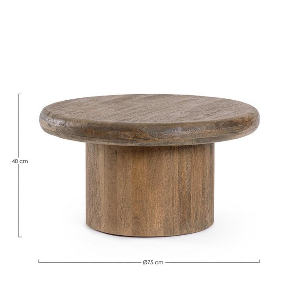 Tavolino Lopez Brown Tondo cm.Ã?75 | Bizzotto
